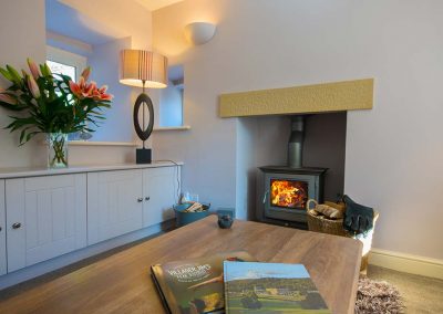 Living Area with wood burning stove